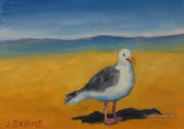 oiseau sur la plage Peinture à l'huile